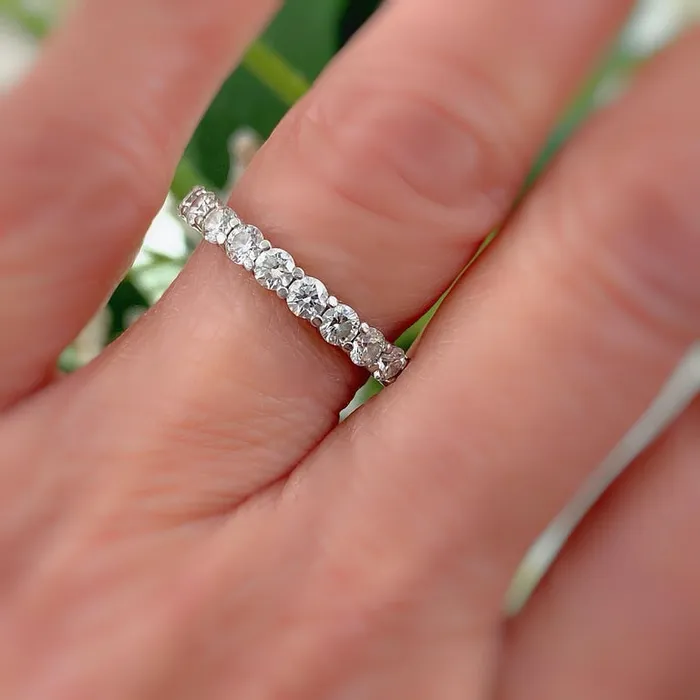 150 Ct Natural Diamond Womens Eternity Wedding Band Ring in 14k White Gold Goldiacom Rings
