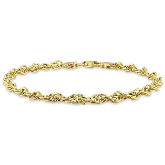 Bracelets JMS always Original AMOUR 37mm Singapore Bracelet In Yellow Plated Sterling Silver 9 Bracelets JMS always Original AMOUR 37mm Singapore Bracelet In Yellow Plated Sterling Silver 9