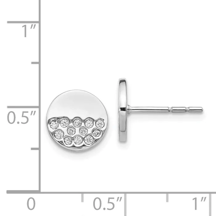 Earrings Goldia Solid 14k White Gold Simulated CZ Fancy Circle Earrings