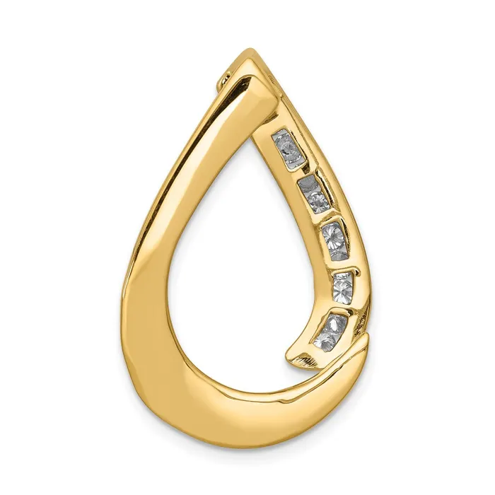 Rings 14k Two Tone AA Diamond Teardrop Slide Goldiacom
