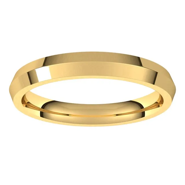 10K Yellow Gold 3 mm Knife Edge Comfort Fit Wedding Band TreasureFineJewelers Rings