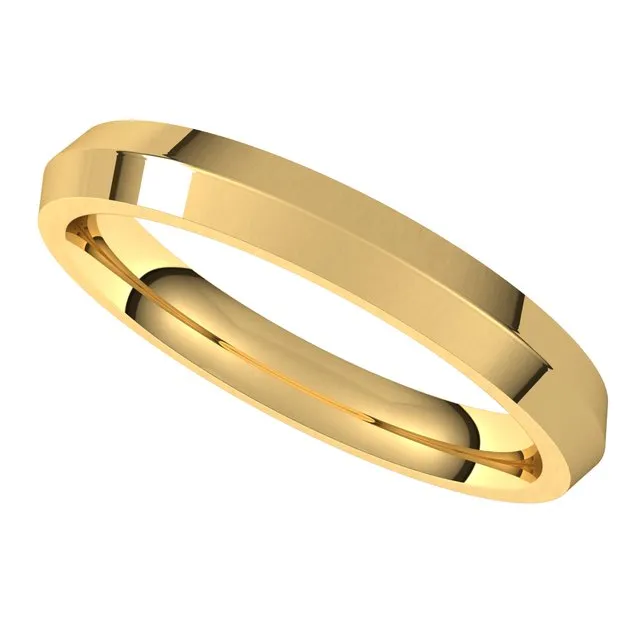 10K Yellow Gold 3 mm Knife Edge Comfort Fit Wedding Band TreasureFineJewelers Rings