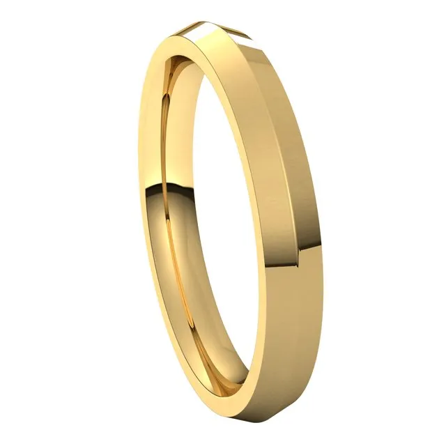 10K Yellow Gold 3 mm Knife Edge Comfort Fit Wedding Band TreasureFineJewelers Rings