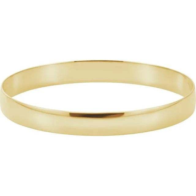 14K Yellow Gold 8 mm Half Round Bangle 7 34 Bracelet TreasureFineJewelers Bracelets