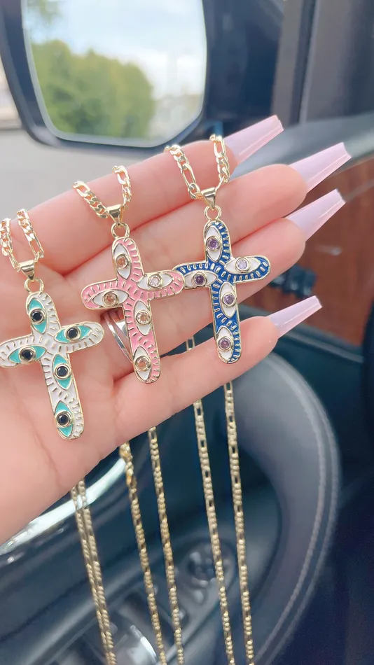 MP Jewelry Necklaces Blue Cross Necklace