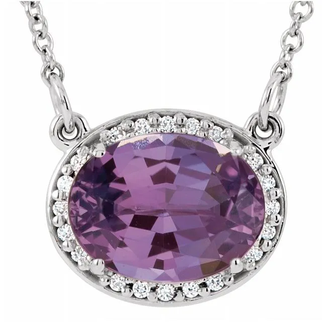 Necklaces 14K White Amethyst 05 CTW Diamond 165 Necklace TreasureFineJewelers
