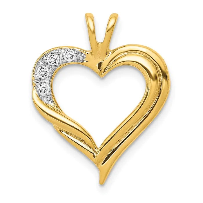 Necklaces TreasureFineJewelers 14k Diamond Fancy Heart Pendant