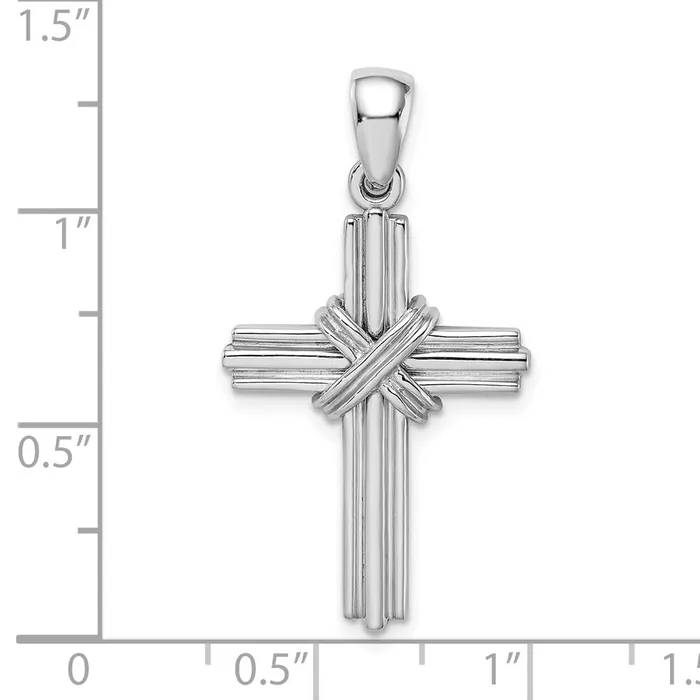 Necklaces TreasureFineJewelers 14k White Gold Passion Cross Pendant