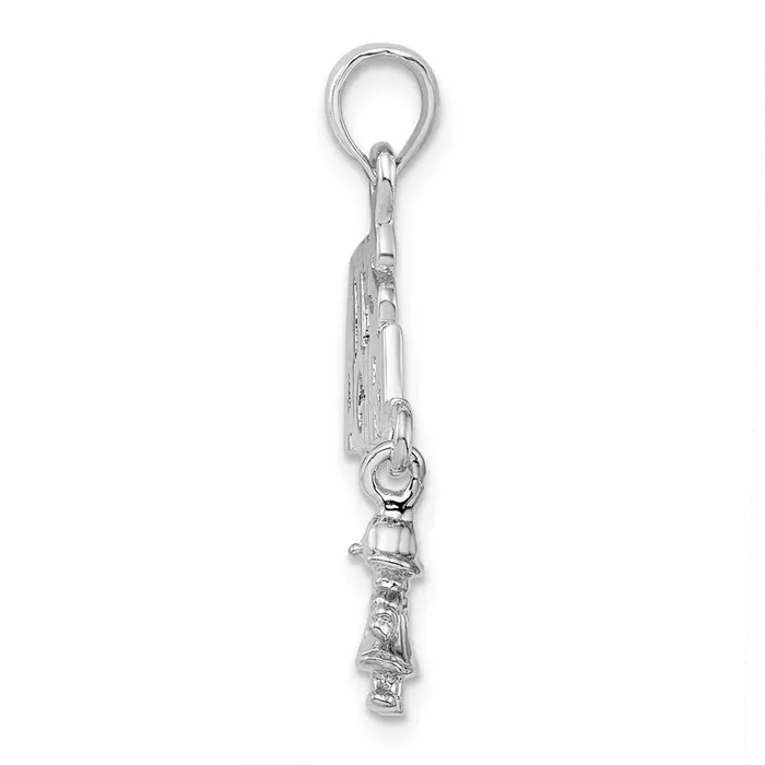 Sterling Silver Polished Moveable ITS A GIRL wDoll Pendant TreasureFineJewelers Necklaces