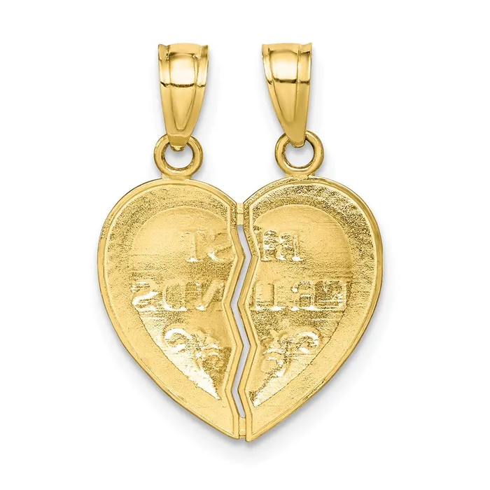 TreasureFineJewelers Necklaces 10K BEST FRIENDS BreakAPart Heart Pendant
