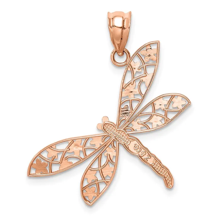 TreasureFineJewelers Necklaces 14K Rose Polished Dragonfly Pendant