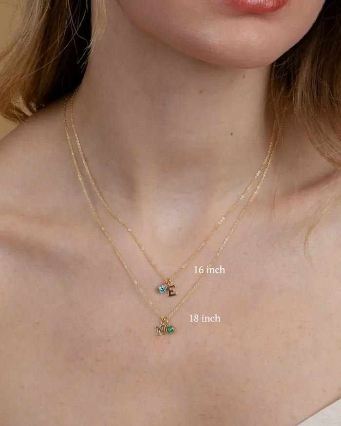 Initial H with Birthstone Necklace ERIJEWELRY Necklaces