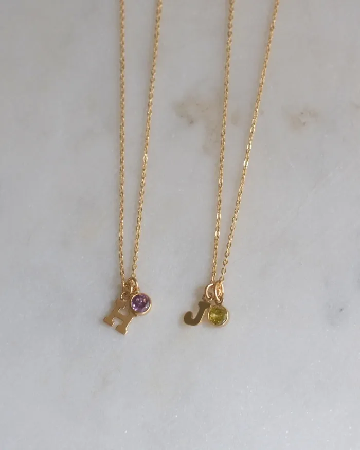 Initial H with Birthstone Necklace ERIJEWELRY Necklaces