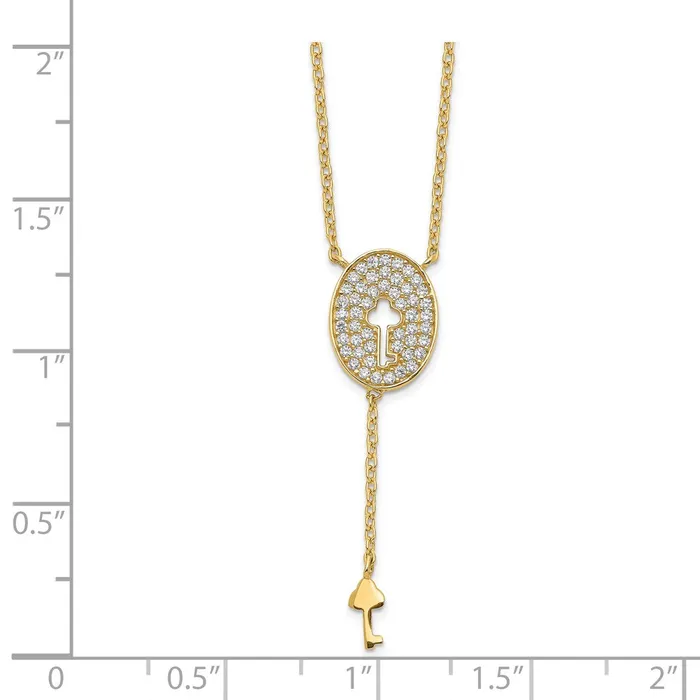14K Oval Key Design CZ NecklaceWBCSF276217 WB Choice Jewelry Necklaces 14K Oval Key Design CZ NecklaceWBCSF276217 WB Choice Jewelry Necklaces