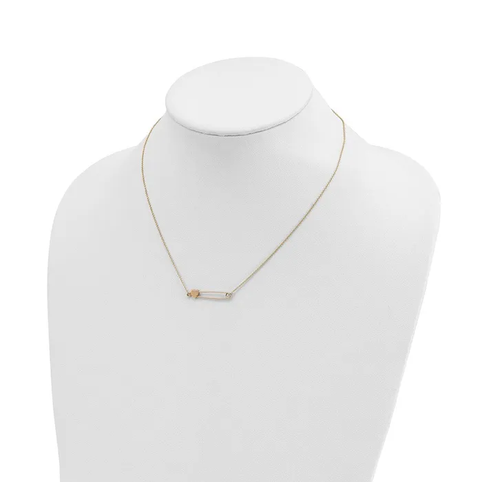 14K Safety Pin with Heart NecklaceWBCSF287717 WB Choice Jewelry Necklaces 14K Safety Pin with Heart NecklaceWBCSF287717 WB Choice Jewelry Necklaces