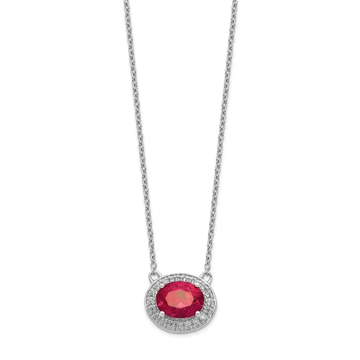 14k White Gold Diamond and Oval Ruby 18 inch NecklaceWBCPM4026RU020WA18 WB Choice Jewelry Necklaces 14k White Gold Diamond and Oval Ruby 18 inch NecklaceWBCPM4026RU020WA18 WB Choice Jewelry Necklaces