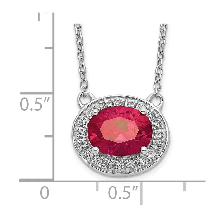 14k White Gold Diamond and Oval Ruby 18 inch NecklaceWBCPM4026RU020WA18 WB Choice Jewelry Necklaces 14k White Gold Diamond and Oval Ruby 18 inch NecklaceWBCPM4026RU020WA18 WB Choice Jewelry Necklaces