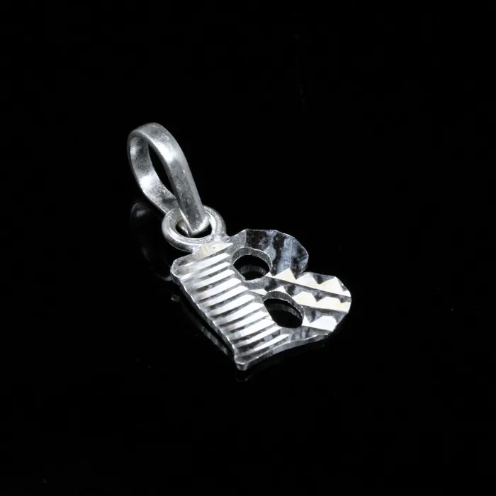 Necklaces Karizma Jewels Pure Silver B Letter Alphabet Pendant for men women