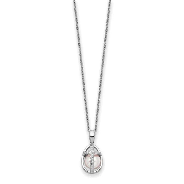 Necklaces Sterling Silver FWC Pearl Commitment 18in NecklaceWBCQSX744 WB Choice Jewelry