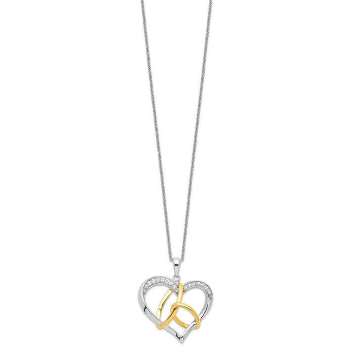 Necklaces Sterling Silver Goldplated CZ To Have And To Hold 18in NecklaceWBCQSX346 WB Choice Jewelry Necklaces Sterling Silver Goldplated CZ To Have And To Hold 18in NecklaceWBCQSX346 WB Choice Jewelry