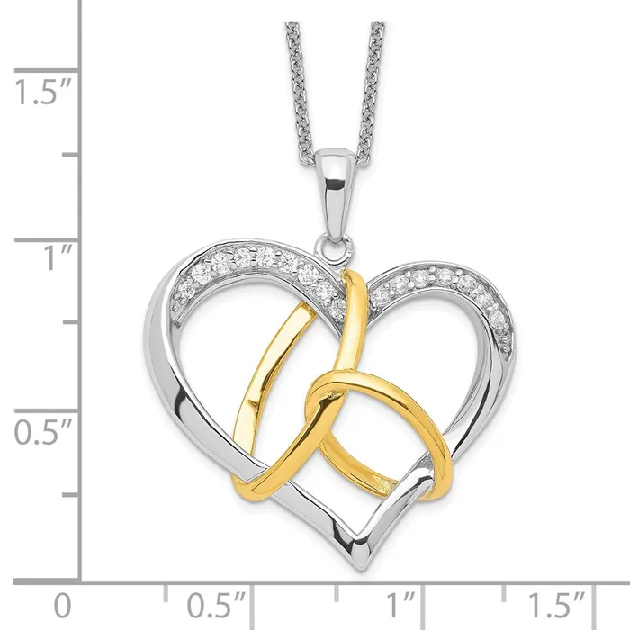 Necklaces Sterling Silver Goldplated CZ To Have And To Hold 18in NecklaceWBCQSX346 WB Choice Jewelry Necklaces Sterling Silver Goldplated CZ To Have And To Hold 18in NecklaceWBCQSX346 WB Choice Jewelry