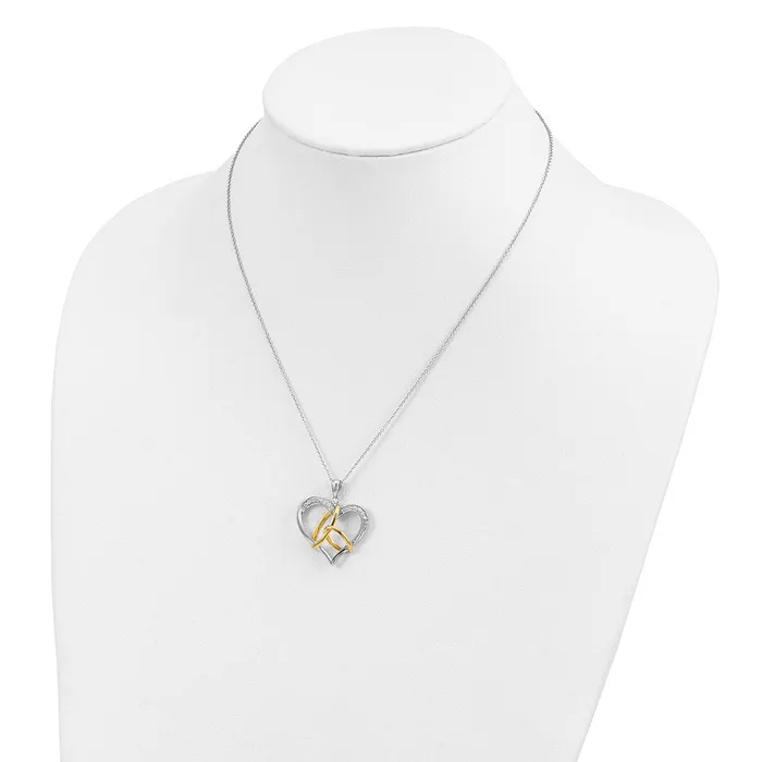 Necklaces Sterling Silver Goldplated CZ To Have And To Hold 18in NecklaceWBCQSX346 WB Choice Jewelry Necklaces Sterling Silver Goldplated CZ To Have And To Hold 18in NecklaceWBCQSX346 WB Choice Jewelry