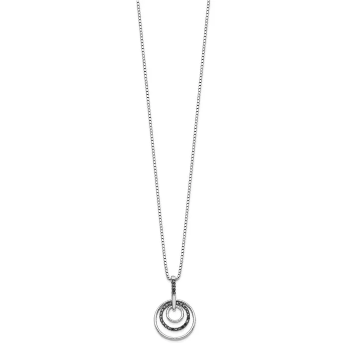 Necklaces WB Choice Jewelry Sterling Silver Rhod Plated Black Diamond Pendant NecklaceWBCQP3783 Necklaces WB Choice Jewelry Sterling Silver Rhod Plated Black Diamond Pendant NecklaceWBCQP3783