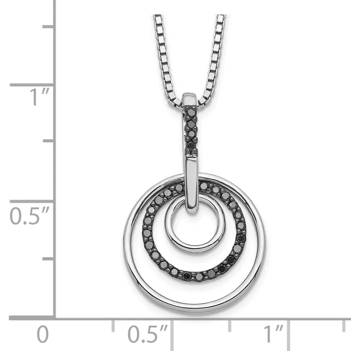 Necklaces WB Choice Jewelry Sterling Silver Rhod Plated Black Diamond Pendant NecklaceWBCQP3783 Necklaces WB Choice Jewelry Sterling Silver Rhod Plated Black Diamond Pendant NecklaceWBCQP3783