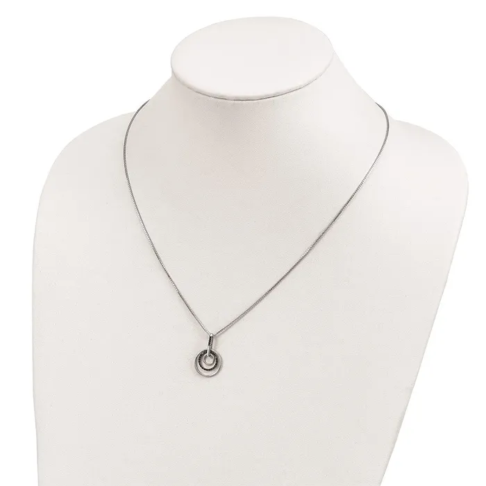 Necklaces WB Choice Jewelry Sterling Silver Rhod Plated Black Diamond Pendant NecklaceWBCQP3783 Necklaces WB Choice Jewelry Sterling Silver Rhod Plated Black Diamond Pendant NecklaceWBCQP3783