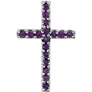 Platinum Amethyst Petite Cross Pendant R4214760023PSTWBC WB Choice Jewelry Necklaces