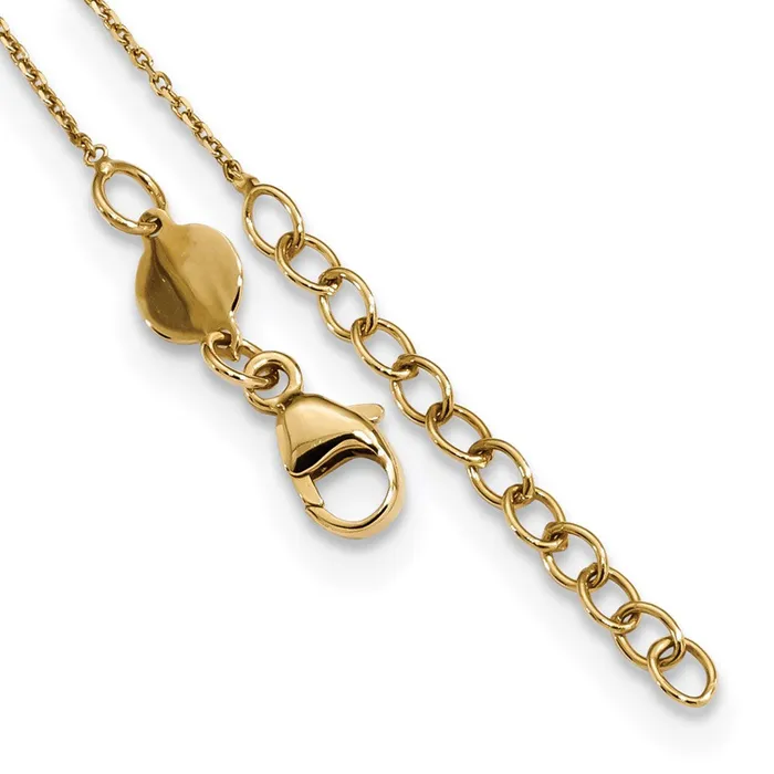 WB Choice Jewelry Necklaces 14k Polished Double Interlocking Heart I Love You with 1 inch ext NecklaceWBCSF252616