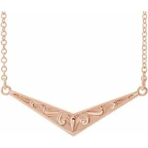 WB Choice Jewelry Necklaces 14K Rose Sculptural V 18 Necklace 86850607PSTWBC