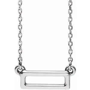 WB Choice Jewelry Necklaces 14K White Rectangle Bar 1618 Necklace86617600PSTWBC