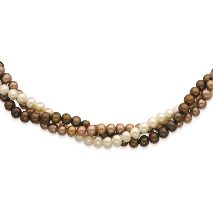 WB Choice Jewelry Necklaces SS Rhplated 56mm White Brown Beige FWC Pearl w2in ext NecklaceWBCQH481817 WB Choice Jewelry Necklaces SS Rhplated 56mm White Brown Beige FWC Pearl w2in ext NecklaceWBCQH481817