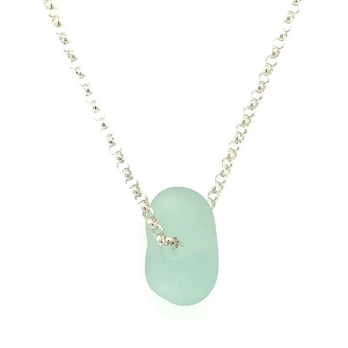 Necklaces Sea Foam Floating Sea Glass Necklace Shannon Russell Jewelry