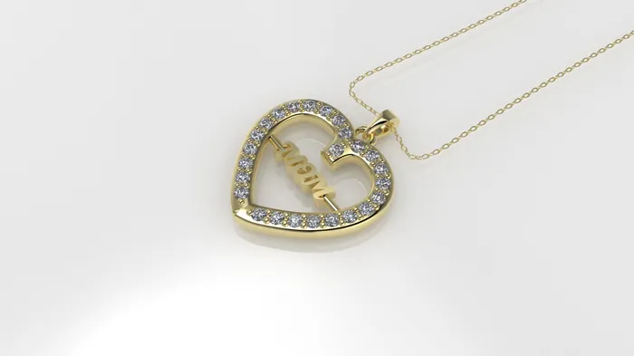 14K Pendant with 25 Diamond 1mm VS1 each Only Pendant heart for MOM JCM DESIGN JEWELRY Necklaces