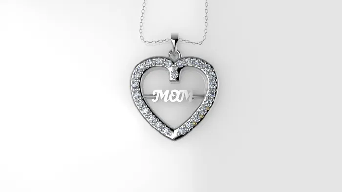 14K Pendant with 25 Diamond 1mm VS1 each Only Pendant heart for MOM JCM DESIGN JEWELRY Necklaces