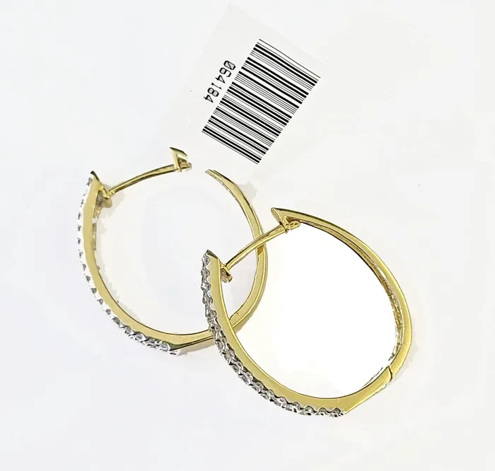 Gold and Diamond Earrings 10k Yellow gold Hoops Earring with Real 100CT diamond Women Hoops