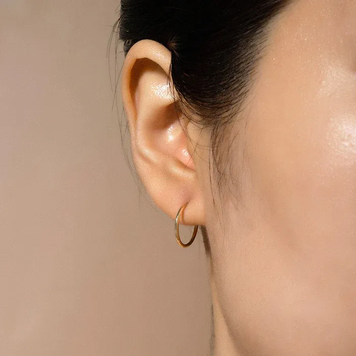 Aurelie Gi EVA 14 mm Endless Hoop Earring and Charm Connector Earrings Aurelie Gi EVA 14 mm Endless Hoop Earring and Charm Connector Earrings