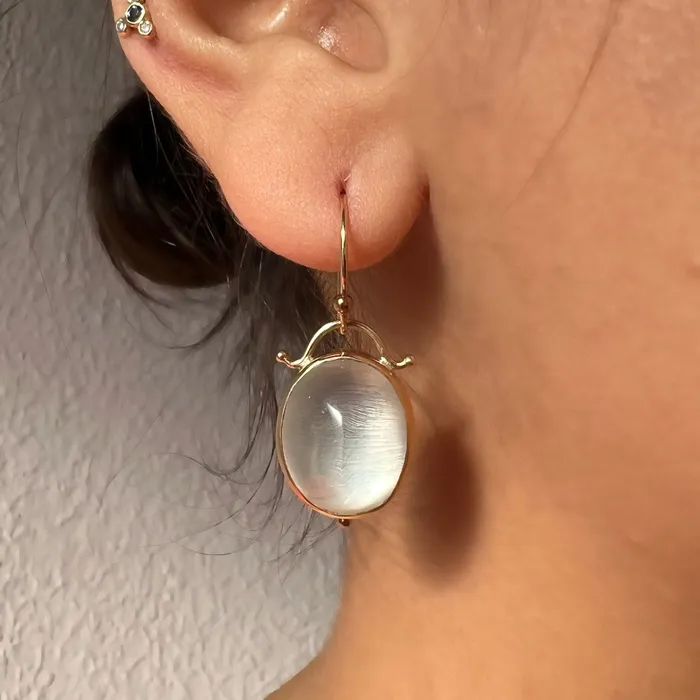 Emily Amey Jewelry Earrings Clear Quartz Sugar loaf earrings in 14k and sterling silver