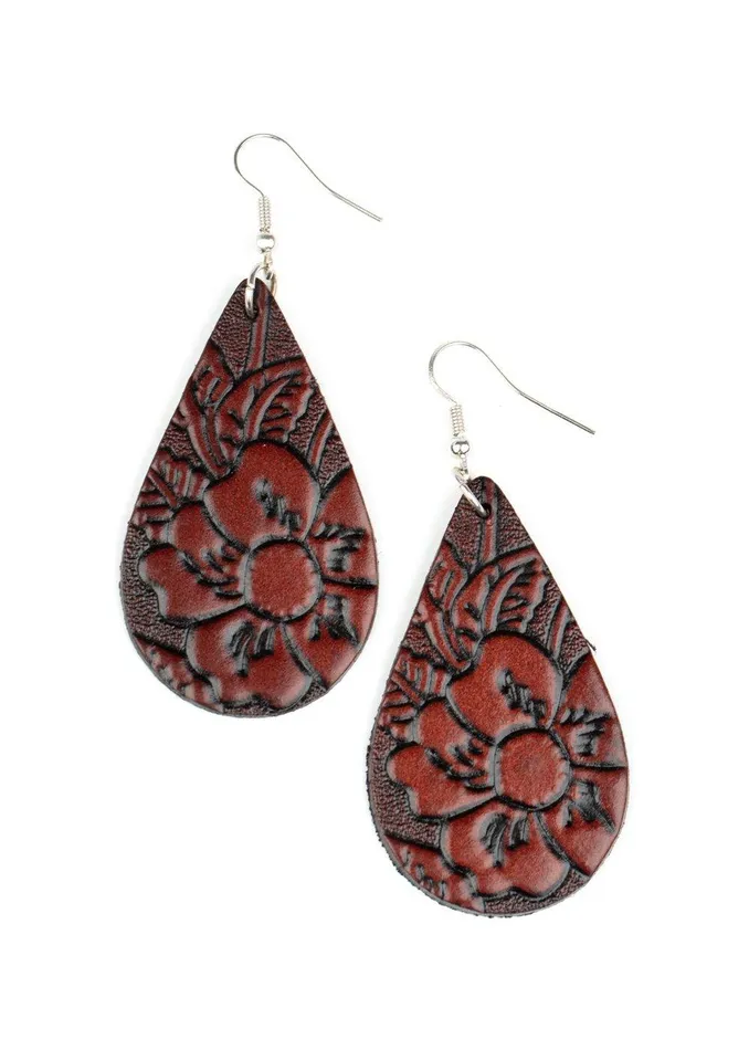 Beach Garden Brown Earrings Jewelry by Bretta Paparazzi Accessories Earrings