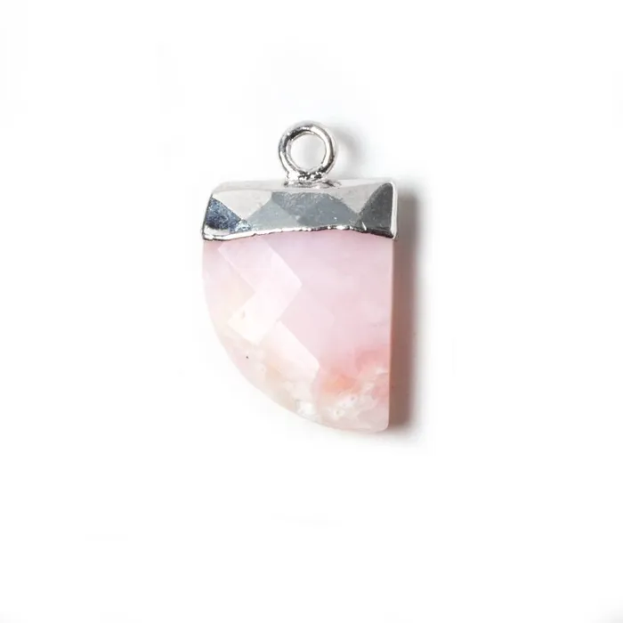 Beadsofcambaycom Necklaces 18x10mm Silver Leafed Pink Peruvian Opal Horn Pendant 1 piece Beadsofcambaycom Necklaces 18x10mm Silver Leafed Pink Peruvian Opal Horn Pendant 1 piece