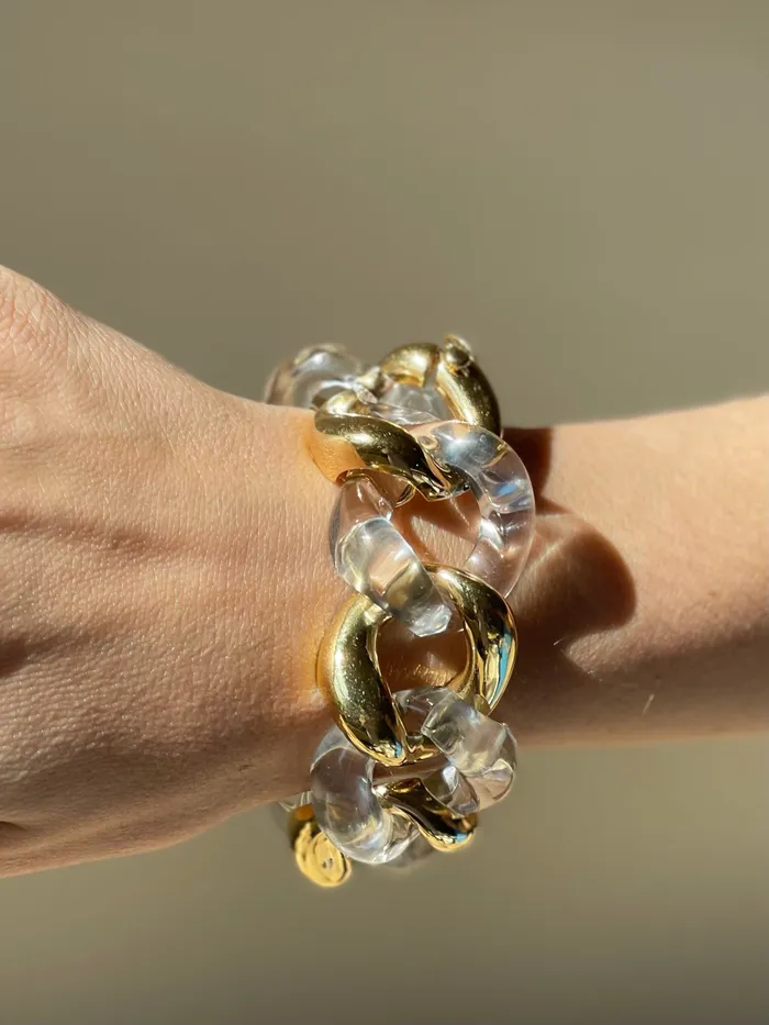 Bracelets Seaman Schepps Seaman Schepps Crystal Gold Large Link Bracelet