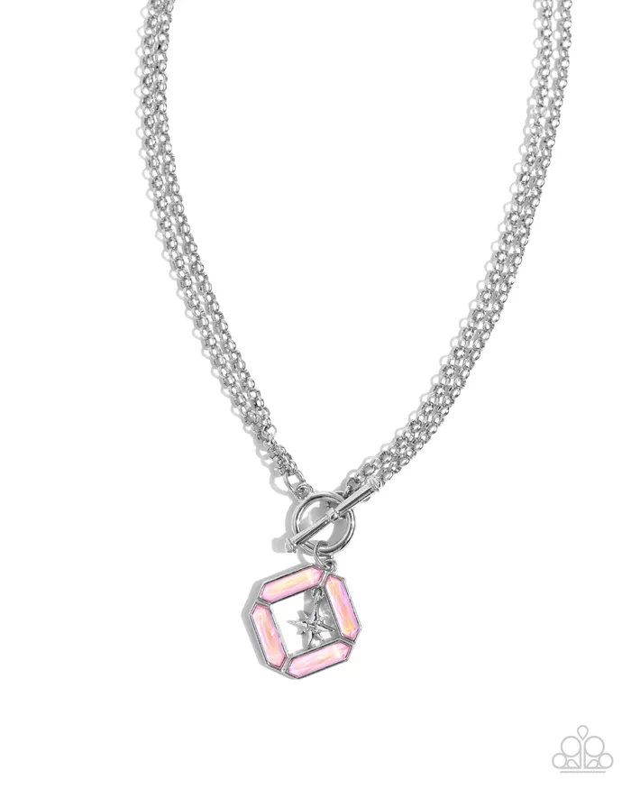 Compass Cadenza Pink Necklace Jewelry by Bretta Paparazzi Accessories Necklaces
