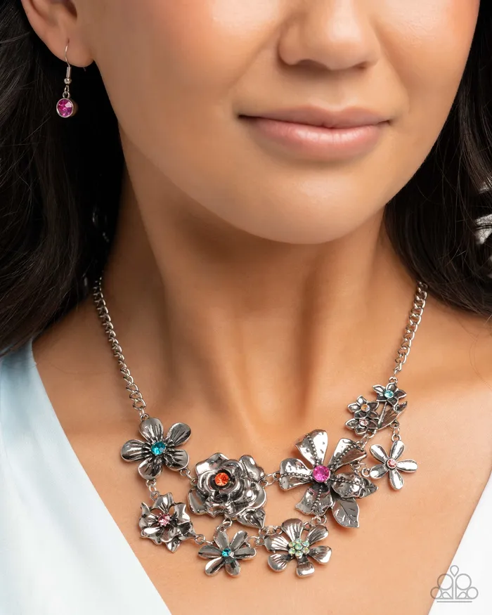 Complete Look Multi Flower Necklace and Bracelet Set Jewelry by Bretta Paparazzi Accessories Necklaces