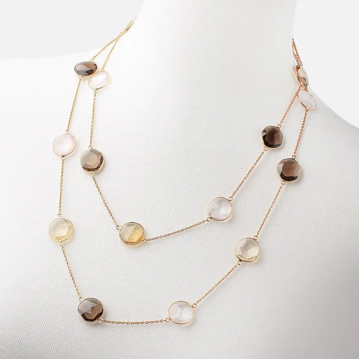Multi Quartz Faceted Nugget Vermeil Bezel Chain Necklace Beadsofcambaycom Necklaces Multi Quartz Faceted Nugget Vermeil Bezel Chain Necklace Beadsofcambaycom Necklaces