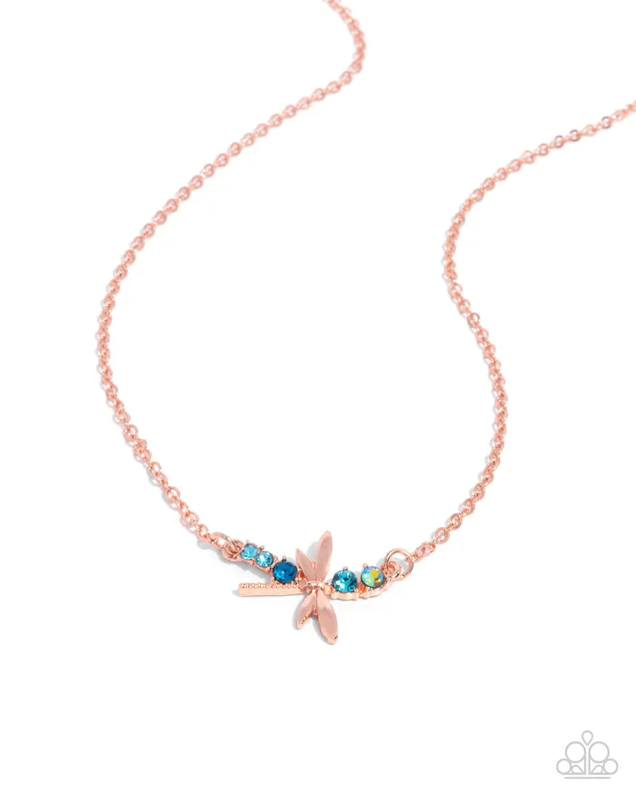 Necklaces Dragonfly Deed Copper Necklace Jewelry by Bretta Paparazzi Accessories