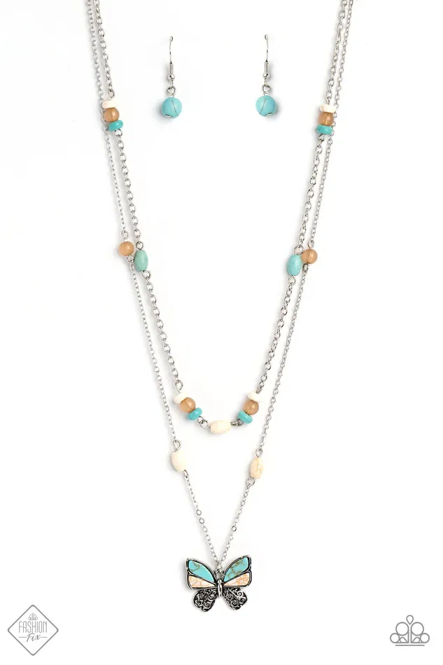 Paparazzi Accessories Necklaces FreeSpirited Flutter Blue Necklace Jewelry by Bretta