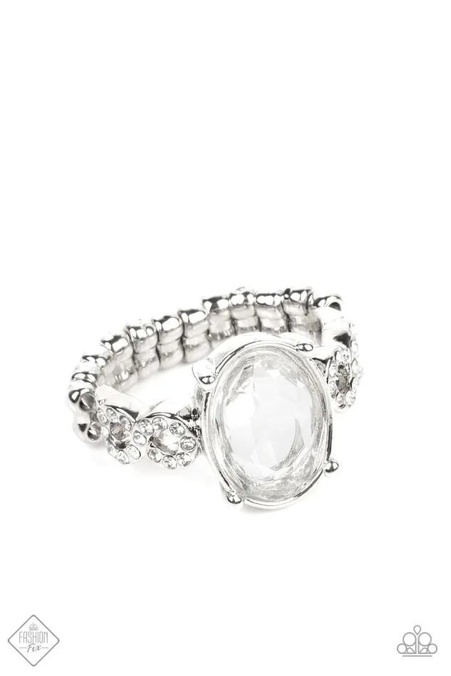 Rings Paparazzi Accessories Devoted to Dazzle White Ring Jewelry by Bretta