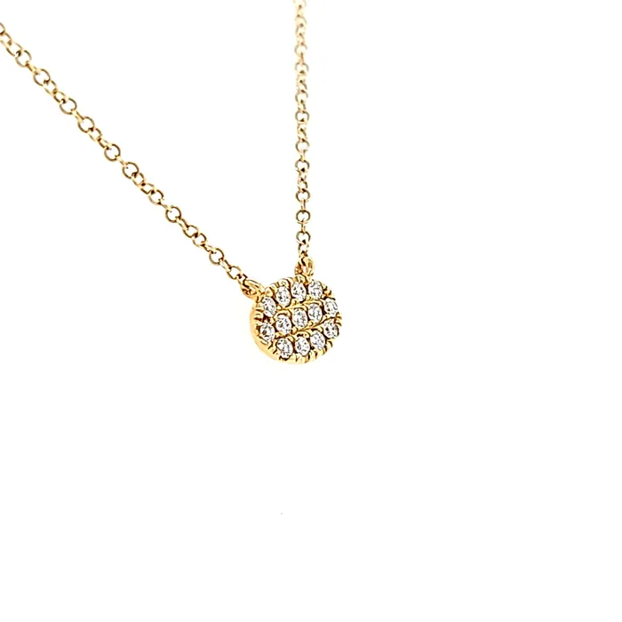 Bassali Necklaces 14k Yellow Gold Diamond Oval Necklace I5951